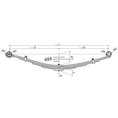 Рессора передняя для Hyundai HD65, HD72, HD78 6 листов