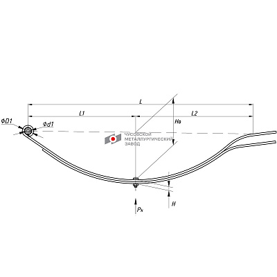 Рессора задняя для прицепа AL-KO 2 листа