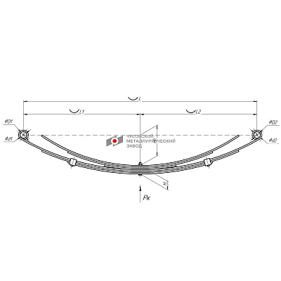 Рессора задняя для прицепа 456506 6 листов