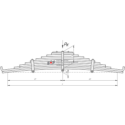 Рессора задняя для грузовиков производства ПАО КамАЗ 65115, 43118, 53229 11 листов