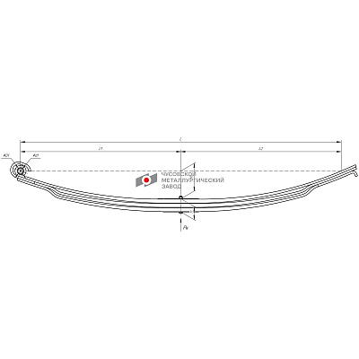 Рессора передняя для грузовиков производства ПАО КамАЗ 65115, 65116, 65117 3 листа