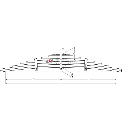 Рессора задняя для прицепа 96742 9 листов