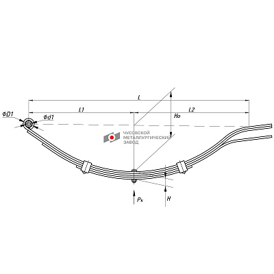 Рессора задняя для прицепа AL-KO 4 листа