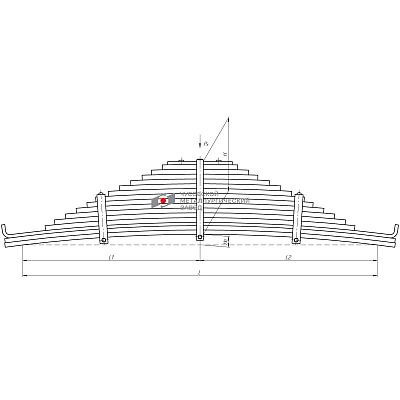 Рессора задняя для грузовиков производства ПАО КамАЗ 65115, 43118, 4350 16 листов