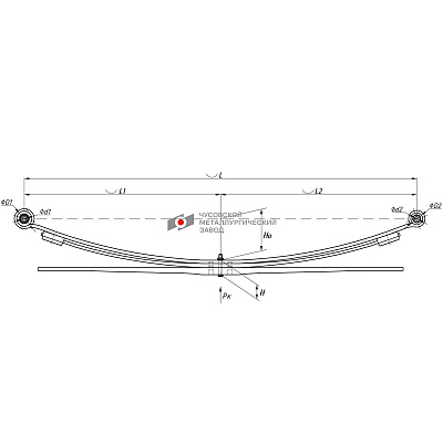 Рессора задняя для Mercedes-Benz Sprinter 408-416, Volkswagen LT 3 листа