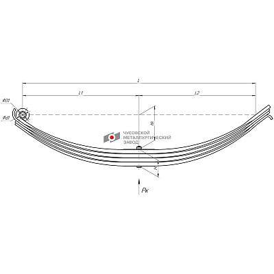Рессора передняя для прицепа 2ПТС-6М 4 листа