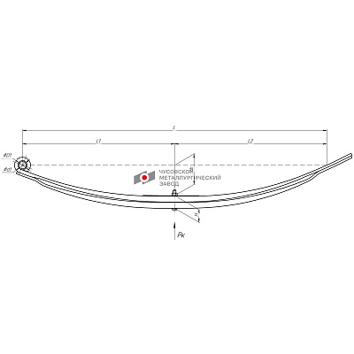 Рессора задняя для прицепа 9002 2 листа